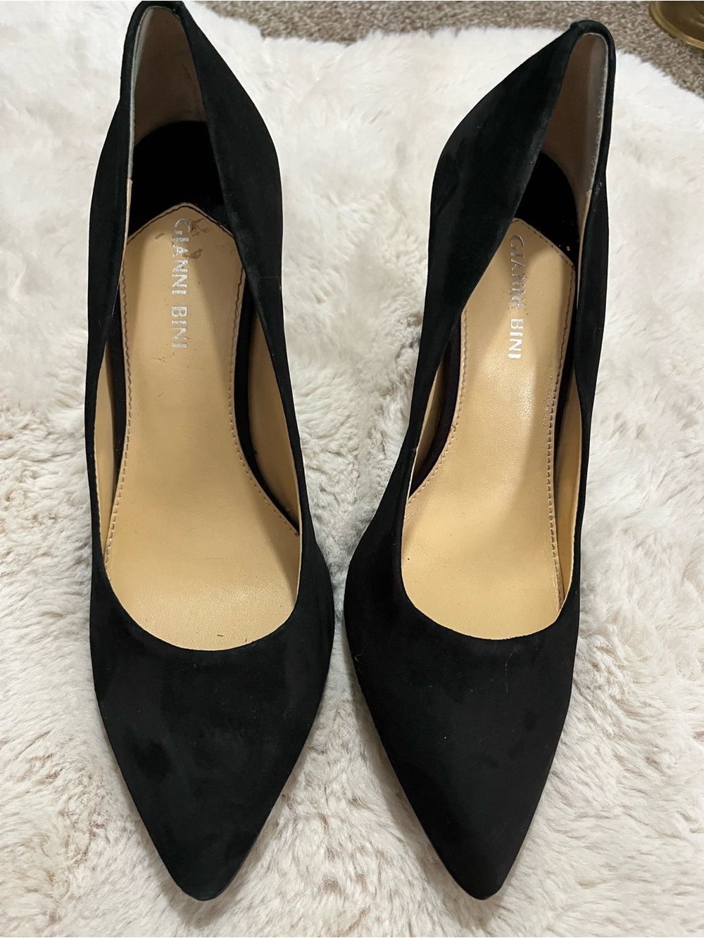 Gianni Bini Black Suede Pointed Pumps